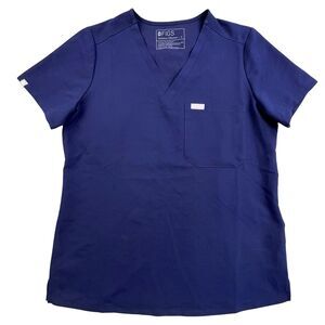 Figs Catarina Scrubs Top Small Blue One Pocket Shirt Nurse Medical Scrub